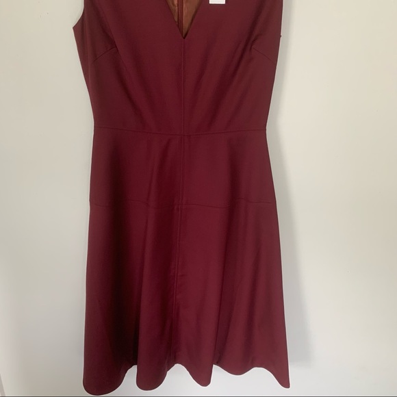KATE SPADE SATURDAY Mahogany Red Deep V Neck A Line Dress - Picture 4 of 12